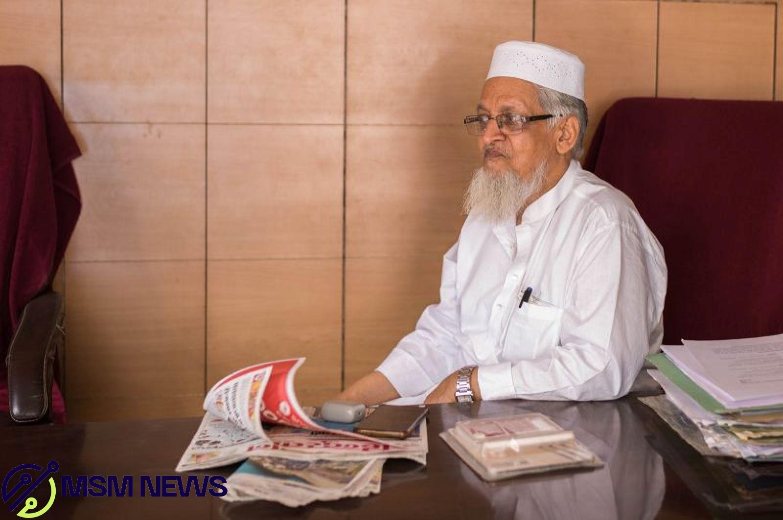 Syed Mohammad Yaseen at his office in Varanasi.